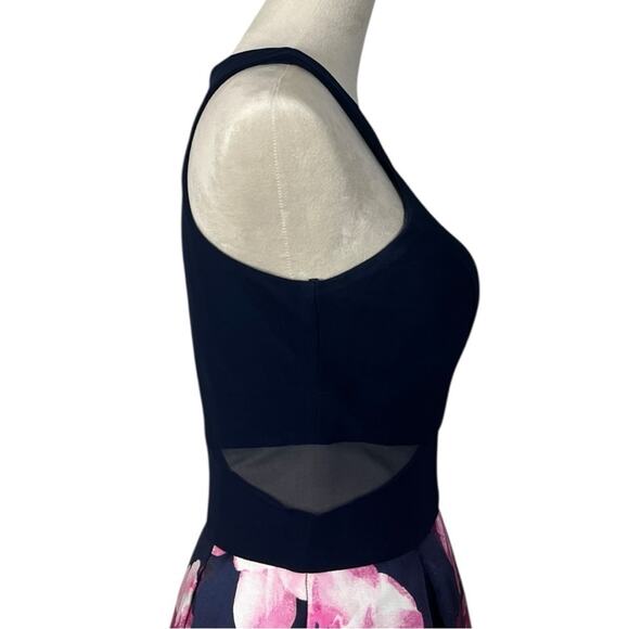 Xscape Ballgown Formal Dress Halter Neck High Low Blue Pink Floral Women Size 8 - Picture 9 of 15